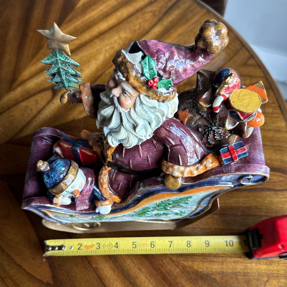Vintage Santa Sleigh Snowman Christmas Tree Figurine Holiday Decor 11"‎ - Picture 7 of 8
